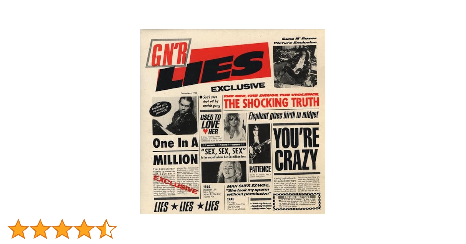 Guns N' Roses G N' R Lies レコード　LP Guns N' Roses G N' R Lies レコード LP Guns N' Roses – G N' R